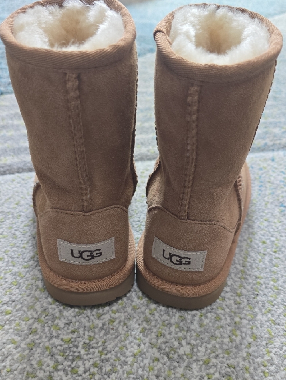 UGG Short Shearling Boots in Chestnut Suede - Picture 6 of 8